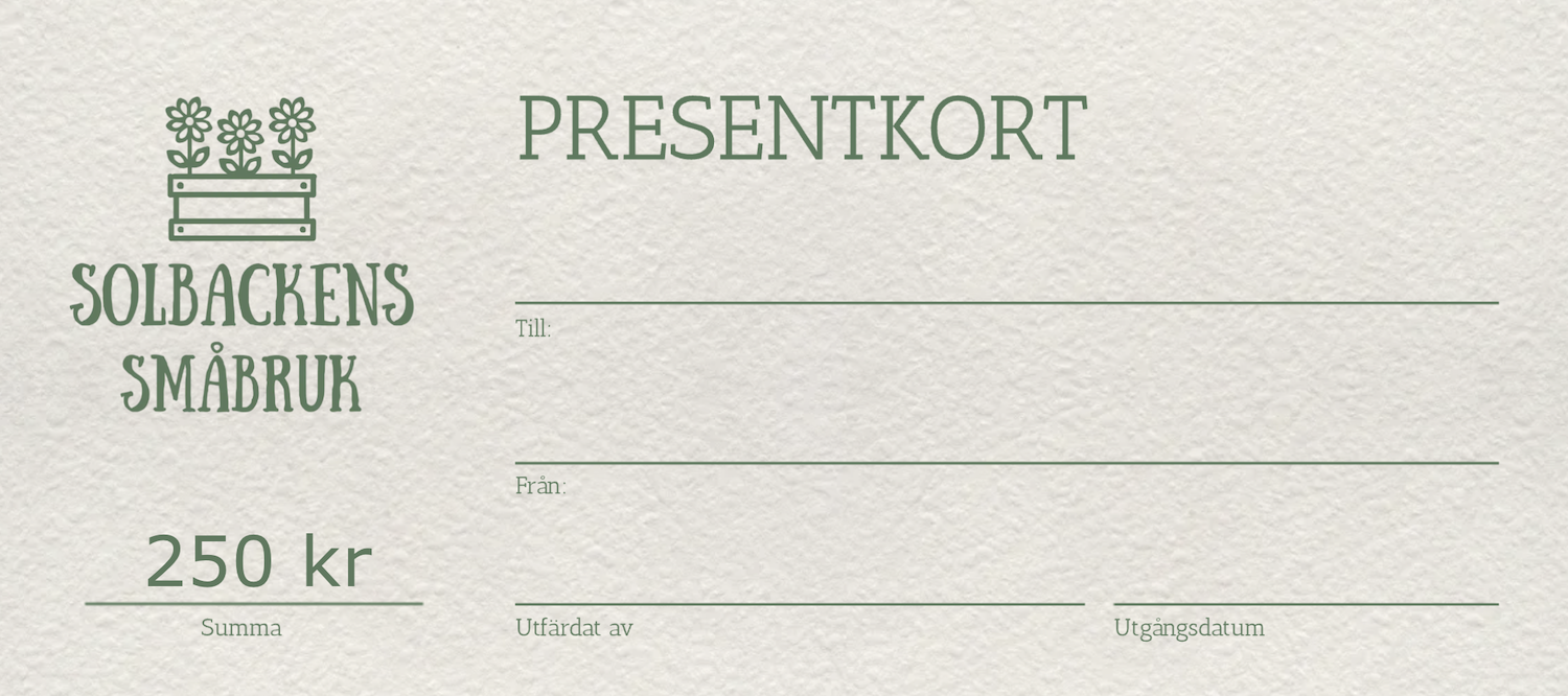 Presentkort 250 kr